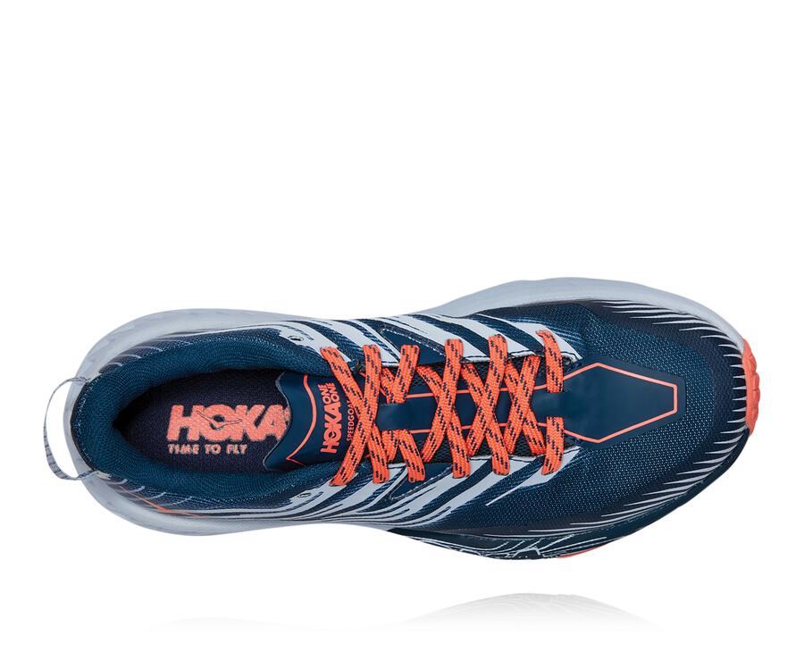 Hoka One One トレイルシューズ レディース ネイビー/白 - スピードゴート4 - PG7329048